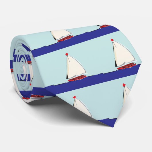 Zeilboot Stropdas (Opgerold)