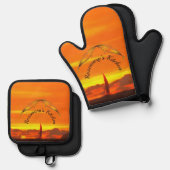 Zeilboot Sunset 1300 Ovenwant & Pannenlap Set (Voorkant / Achterkant)