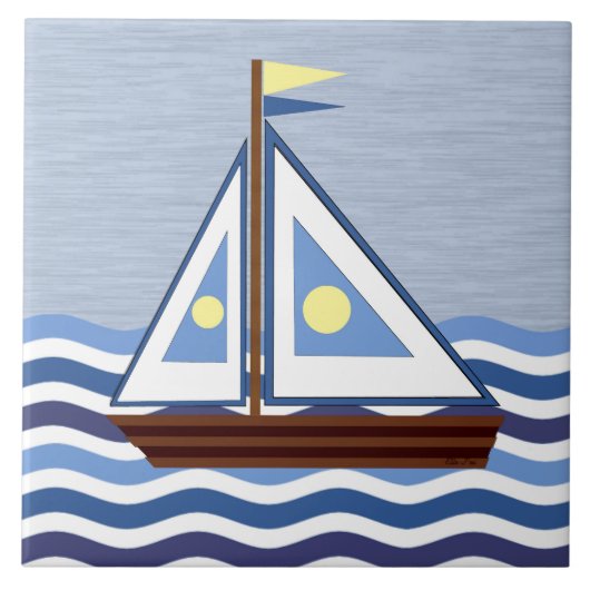 Zeilboot Tegeltje (Voorkant)