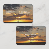 Zeilboot tegen zonsondergang visitekaartje (Voorkant / Achterkant)