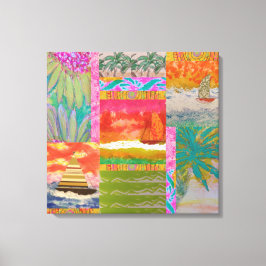 Zeilboot Tropische Abstracte Uitgestrekte Canvas P Afdruk