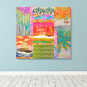 Zeilboot Tropische Abstracte Uitgestrekte Canvas P Afdruk (Insitu (Houten vloer))