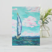 zeilboot uitnodiging (Staand voorkant)