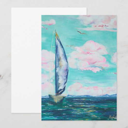 zeilboot uitnodiging (Voorkant / Achterkant)