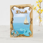 zeilboot-Vaderdag-Wenskaart Kaart (Gele Bloem)