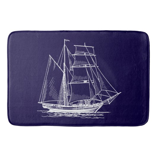 Zeilboot van de BathmatBlue-zeilboot Badmat (Voorkant)
