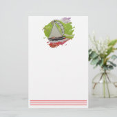 zeilboot-verfslag briefpapier (Staand voorkant)