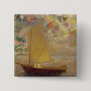 Zeilboot Vierkante Button 5,1 Cm