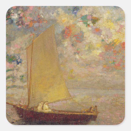 Zeilboot Vierkante Sticker (Voorkant)