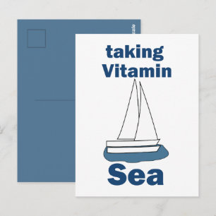 Zeilboot Vitamine Zee Grappige Zeevaart Citaat Briefkaart