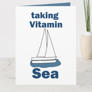 Zeilboot Vitamine Zee Grappige Zeevaart Citaat Kaart