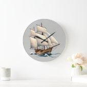 Zeilboot wandklok grote klok (Huis)