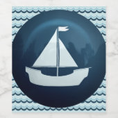 Zeilboot wijnlabel wijn etiket (Enkel label)