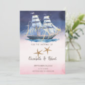 Zeilboot Zee sterren Bewaar de datum Save The Date (Staand voorkant)