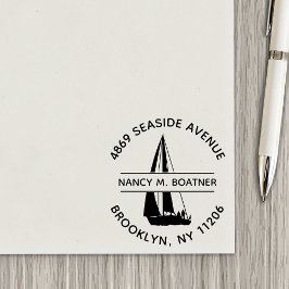 Zeilboot Zeilen Retouradres Zelfinktkussen Stempel