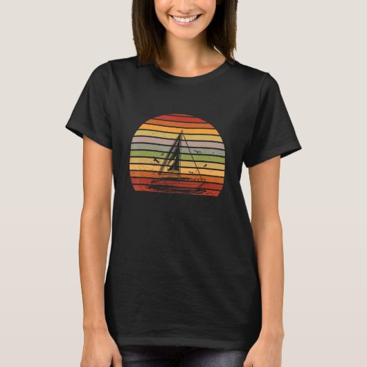 Zeilboot Zeilen Retro Zeilboot T-shirt (Voorkant)