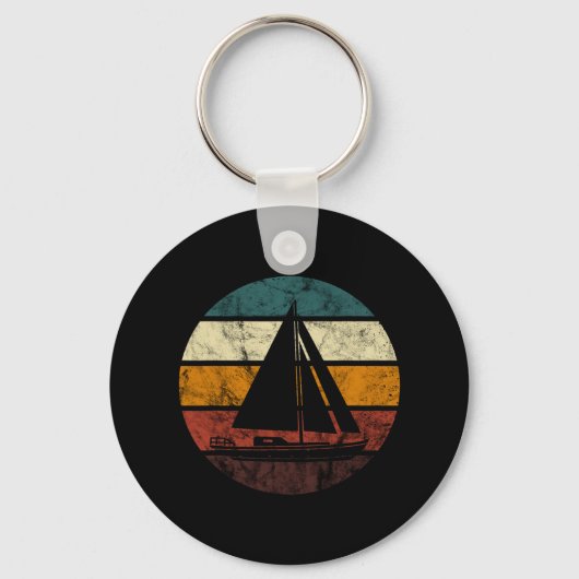 Zeilboot Zeilen Retro  Zeilboot Zeilboot Zeilboot  Sleutelhanger (Voorkant)