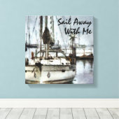 Zeilboot Zeilthema Canvas Afdruk (Insitu (Houten vloer))