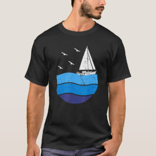 Zeilboot Zonsondergang Boot Kapitein Zeilen T-shirt