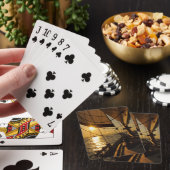 Zeilbootdek, koers zetting zon pokerkaarten (Insitu)