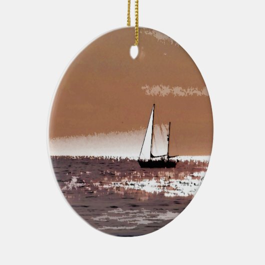 ZEILBOOTEN KERAMISCH ORNAMENT (Rechts)