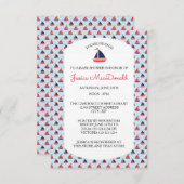 Zeilbootpatroon - 3x5 Baby shower Uitnodiging (Voorkant / Achterkant)