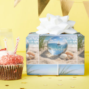 Zeilbootreflectie in glazen bol cadeaupapier