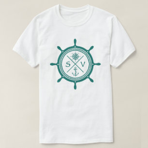 Zeilbootwiel SV Zeilschip Logo met kompas T-shirt