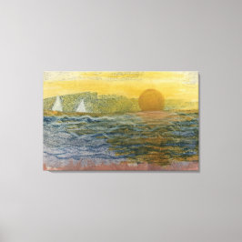 Zeilboten aan de horizon canvas afdruk