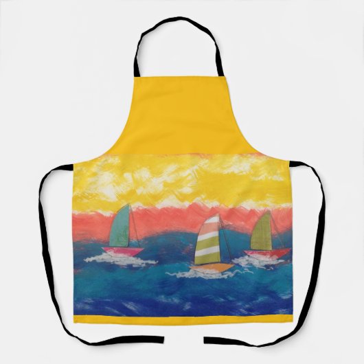 Zeilboten All-Over Print Schort (Voorkant)