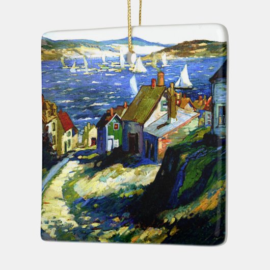 Zeilboten bij de haven keramisch ornament (Links)