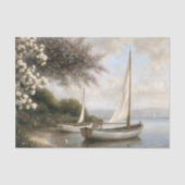 Zeilboten bij de Shore Decoupage Tissuepapier (Voorkant)