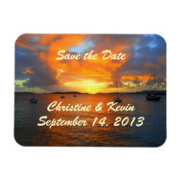 Zeilboten bij Sunset Save the Date Magnet