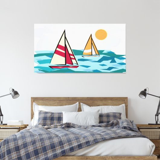 Zeilboten Canvas Afdruk (Insitu (Slaapkamer))