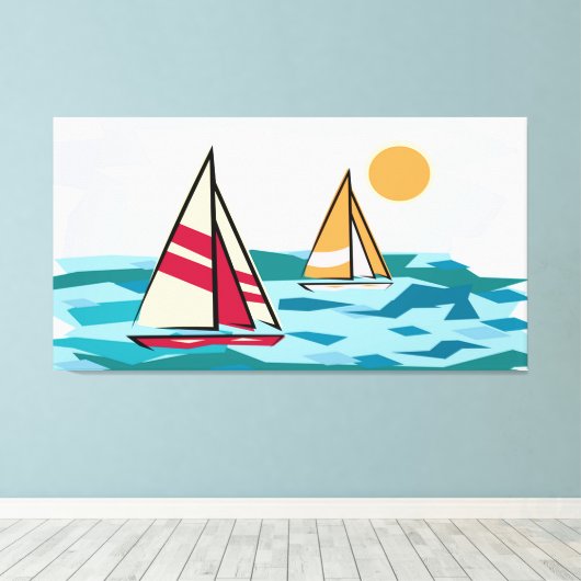 Zeilboten Canvas Afdruk (Insitu (Houten vloer))