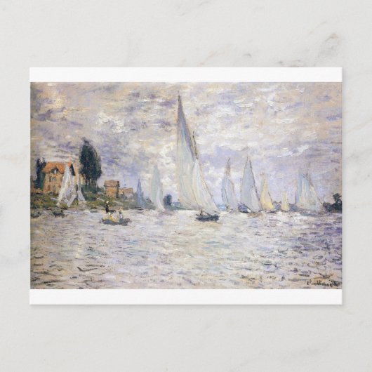 Zeilboten - Claude Monet Briefkaart (Voorkant)