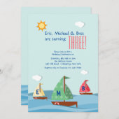 Zeilboten drie Uitnodiging (Voorkant / Achterkant)