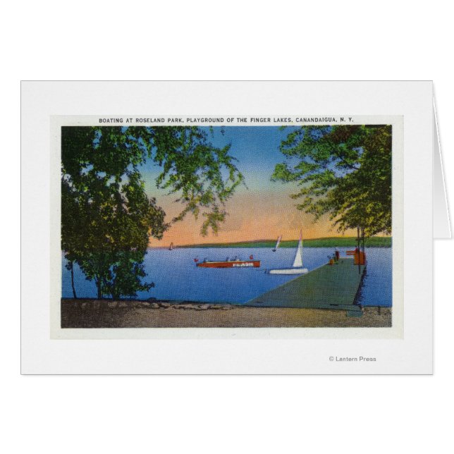 Zeilboten en motorboten op de Roseland Park Scene (Voorkant Horizontaal)