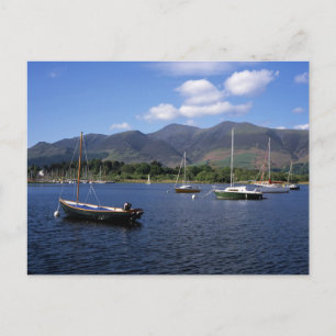 Zeilboten en Skiddaw Cumbria Engeland Briefkaart