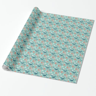 Zeilboten en walvissen cadeaupapier
