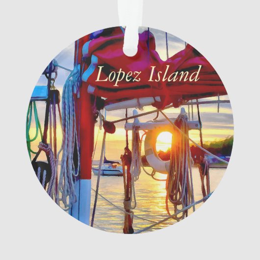 Zeilboten en zonneboten op het eiland Acrylversier Ornament (achterkant)