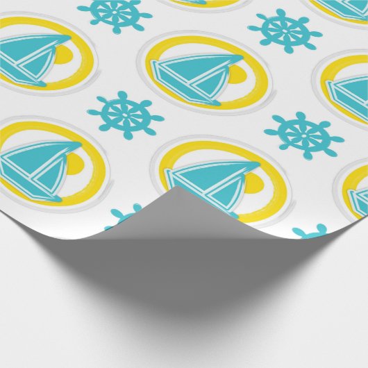 Zeilboten en Zonsondergangen Cadeaupapier (Hoek)