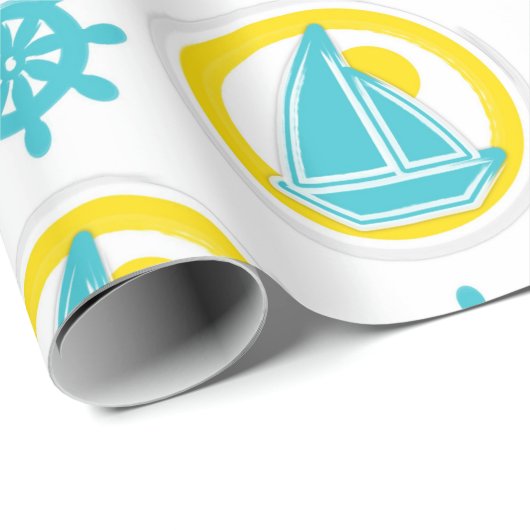 Zeilboten en Zonsondergangen Cadeaupapier (Rol Hoek)