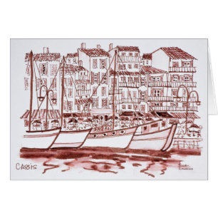 Zeilboten gesleept in de haven   Cassis, Frankrijk