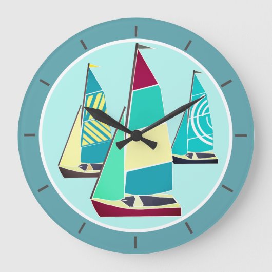  zeilboten grote klok (Voorkant)