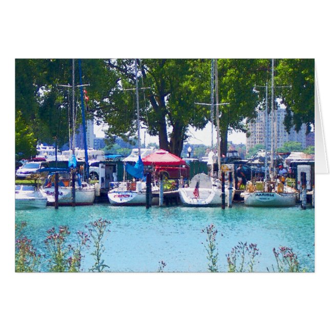 Zeilboten in de haven (Voorkant Horizontaal)