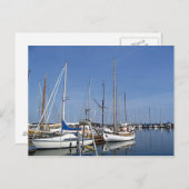 Zeilboten in de haven briefkaart (Voorkant / Achterkant)