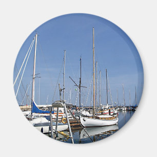 Zeilboten in de haven magneet