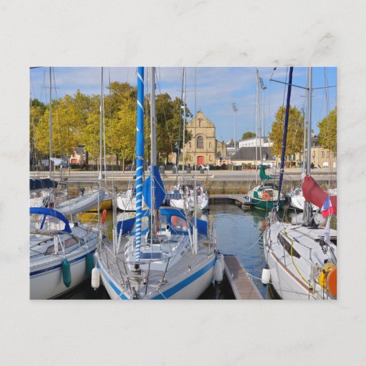 Zeilboten in de haven van Vannes in Frankrijk Briefkaart (Voorkant)
