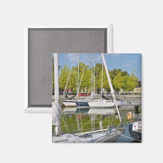 Zeilboten in de haven van Vannes in Frankrijk Magneet (Voorkant / Achterkant)
